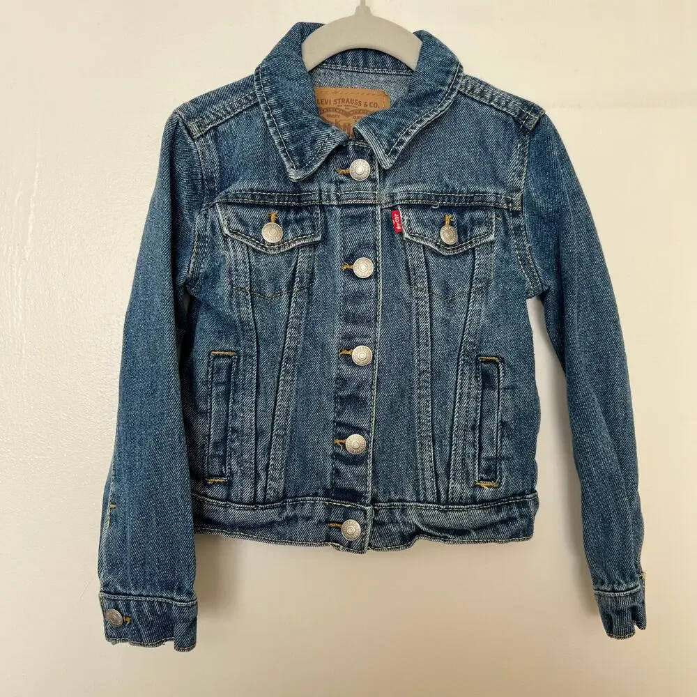 Levi’s Kids Denim Trucker Jacket Blue Cotton Classic Western Jean Jacket
